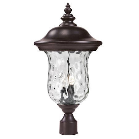 Z-Lite Armstrong Outdoor Post Light, Bronze & Clear Waterglass 533PHM-RBRZ